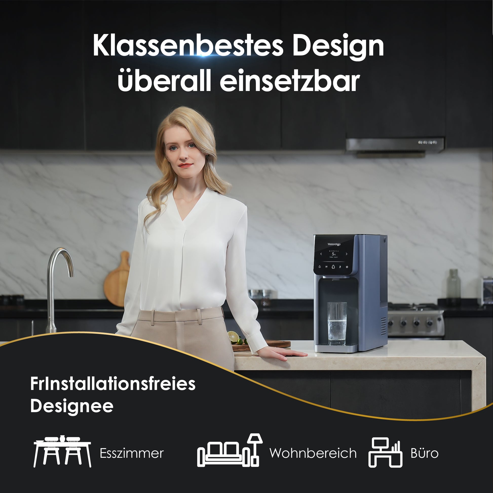 Waterdrop A1 Umkehrosmose Heiß-Kaltwasser-Spender mit CF-Ersatzfilter Combo