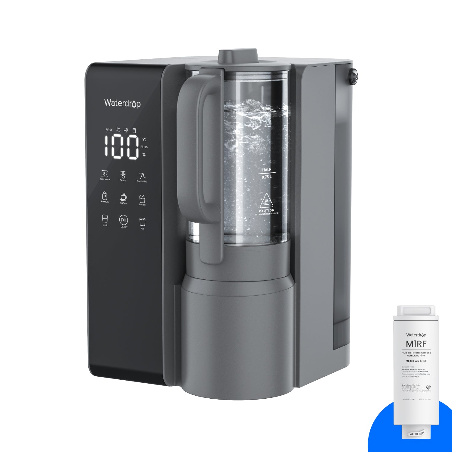 Waterdrop M1 Tischgerät mit Umkehrosmose und Sofort-Heißwasser