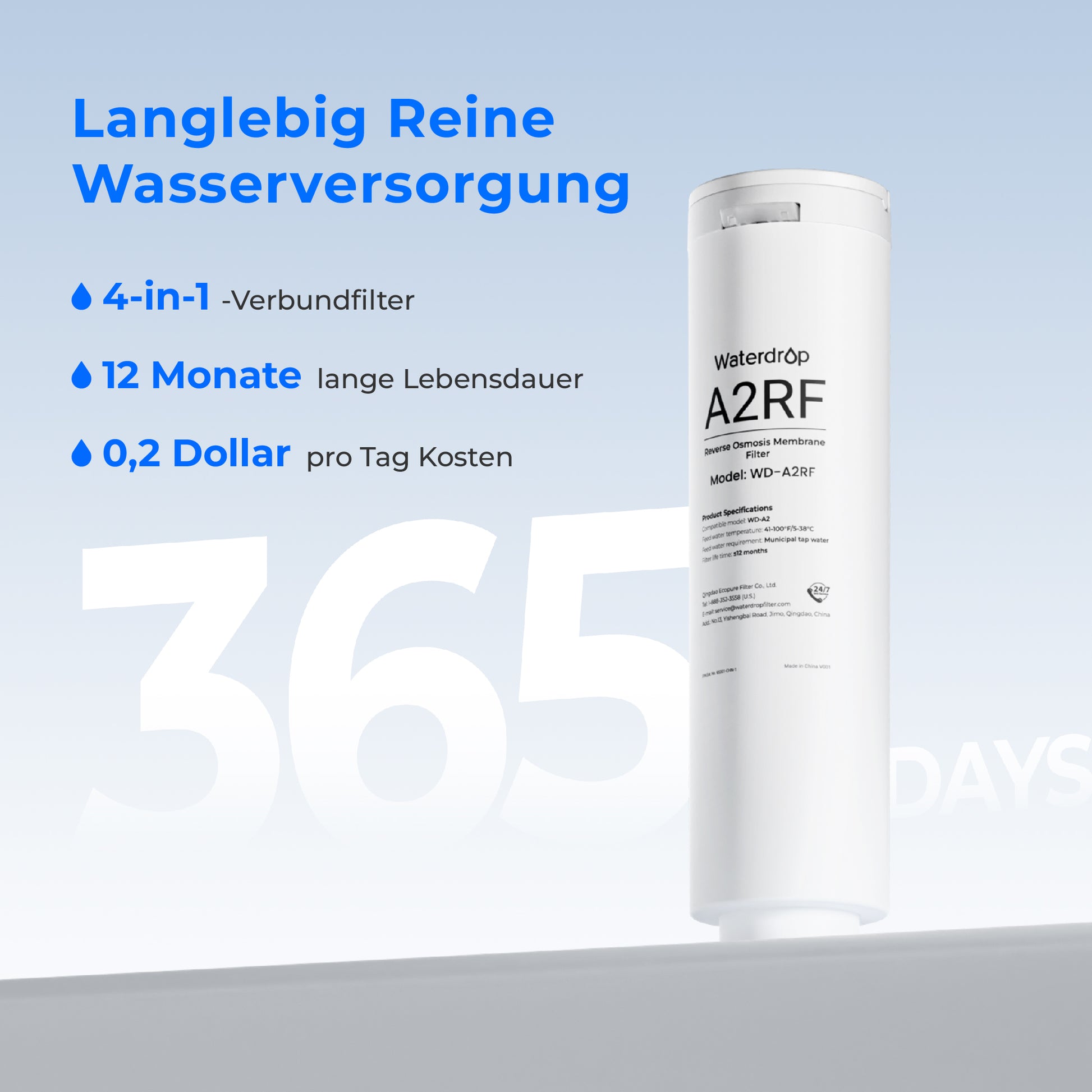 Waterdrop A2RF-RO Water Filter for WD A2 Countertop RO System