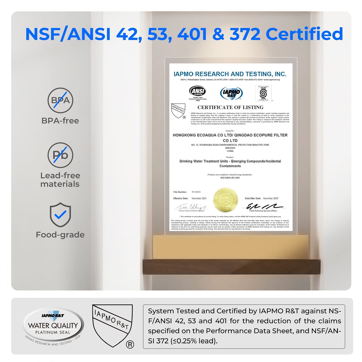 Waterdrop Electric Water Filter, ED02 Countertop Water Filtration System