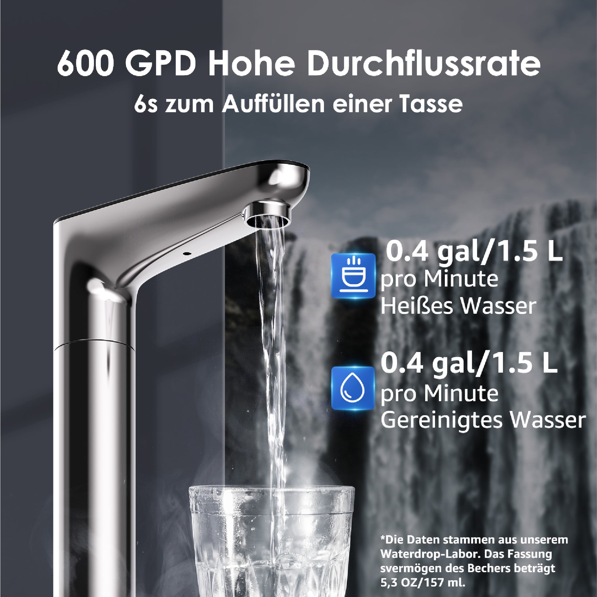 Waterdrop K6 Smart Umkehrosmose Wasserfilter mit Heißwasser