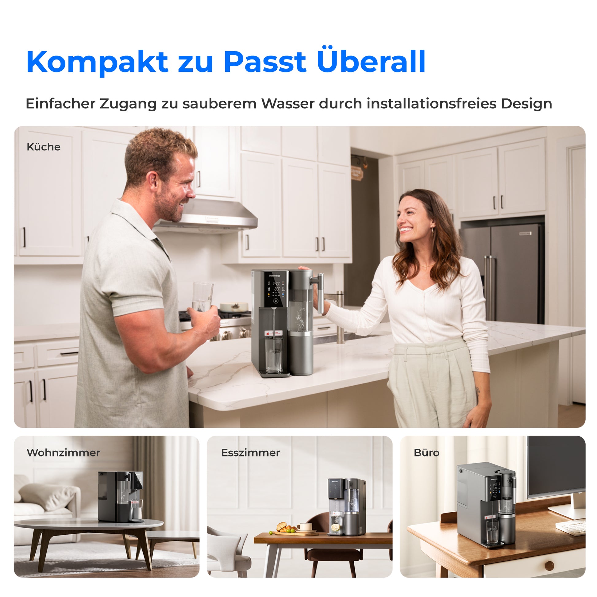 Waterdrop A2 Auftisch Umkehrosmose Wasserfilter mit Heißwasser