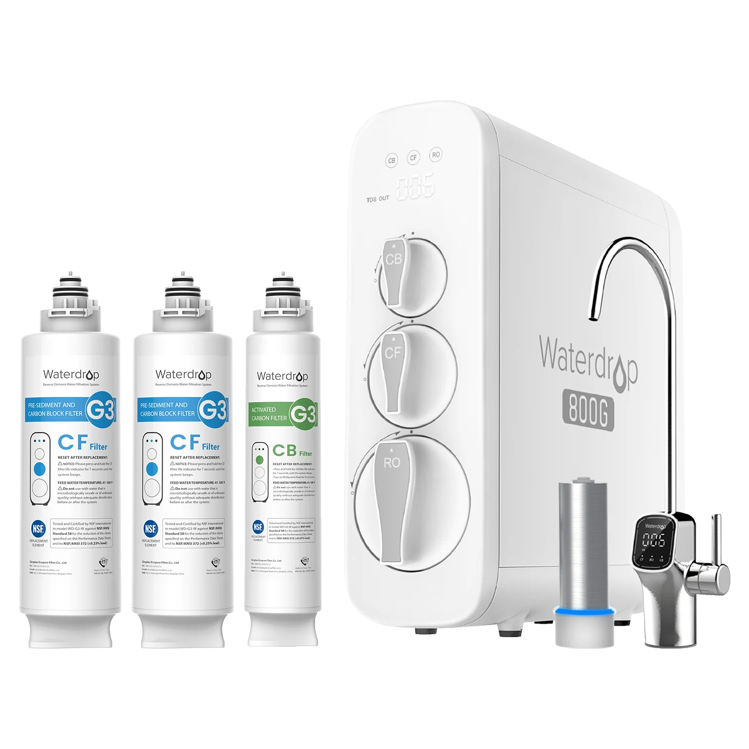 Waterdrop G3P800 Gallons Per Day Tankless Reverse Osmosis Water Filter - Waterdrop G3P800
