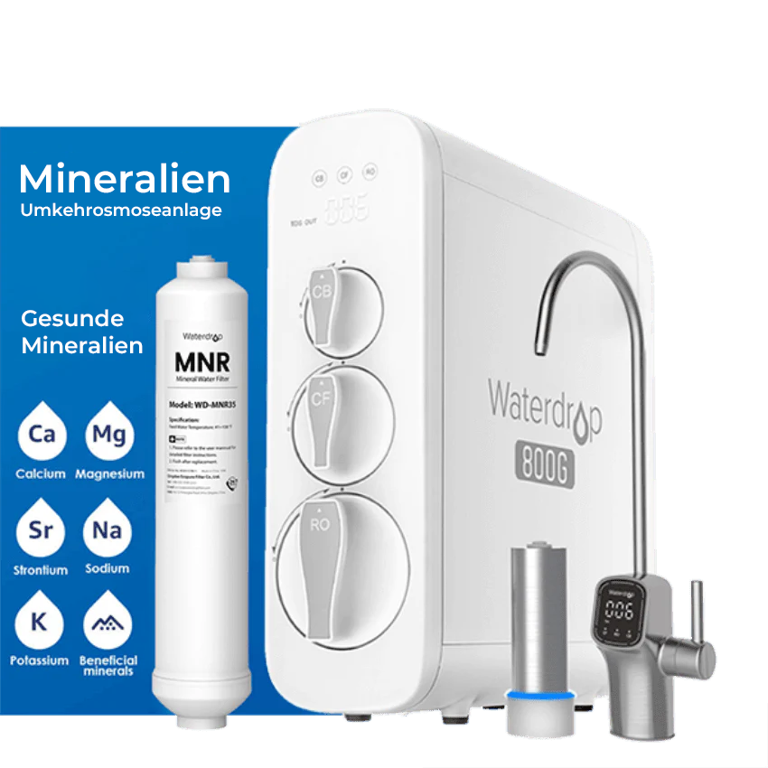 Waterdrop G3P800 Mineralien Umkehrosmose Wasserfilter mit MNR35 Ersatzfilter