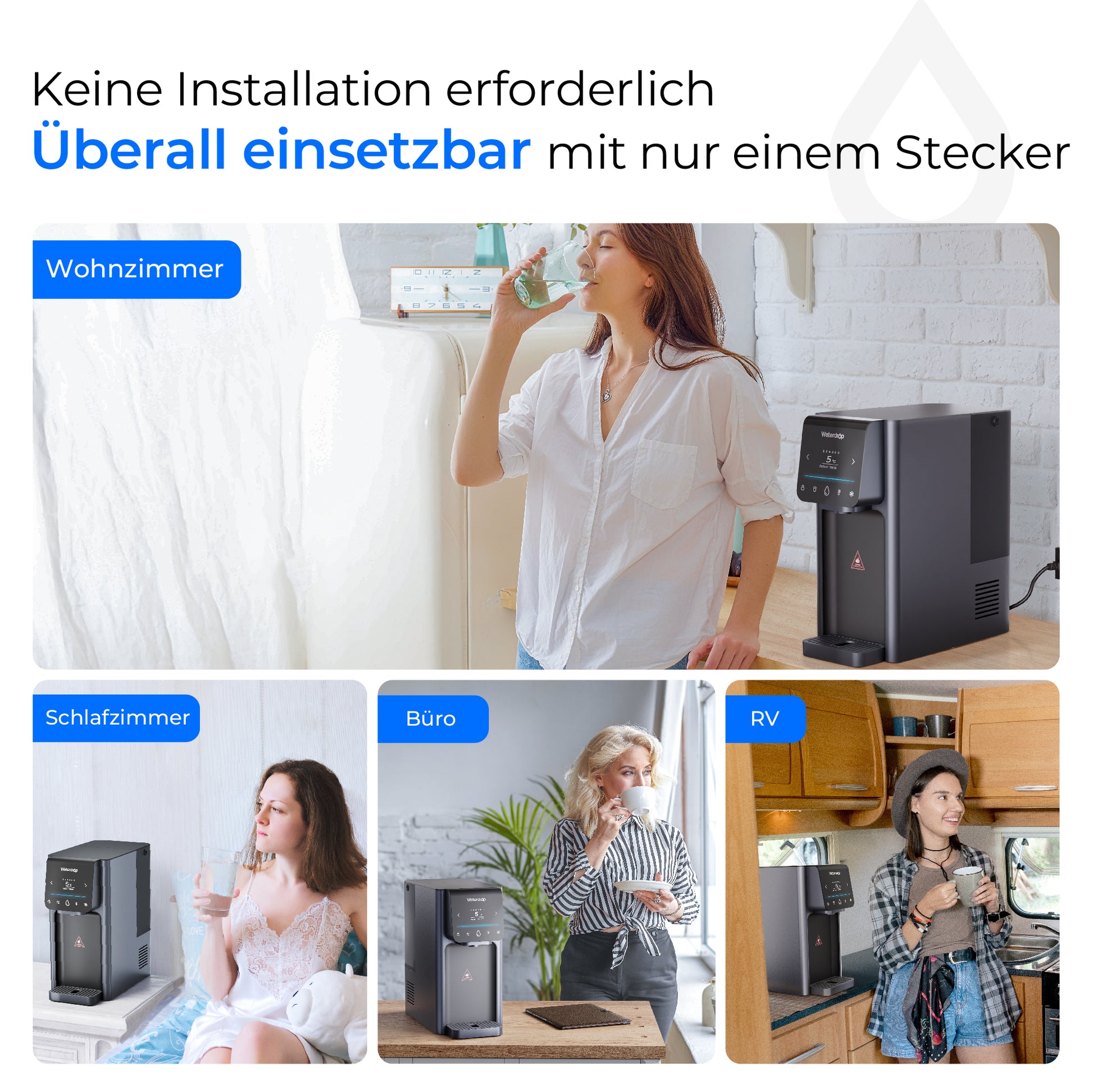 Waterdrop A1 Auftisch Umkehrosmose Wasserfilter mit UV