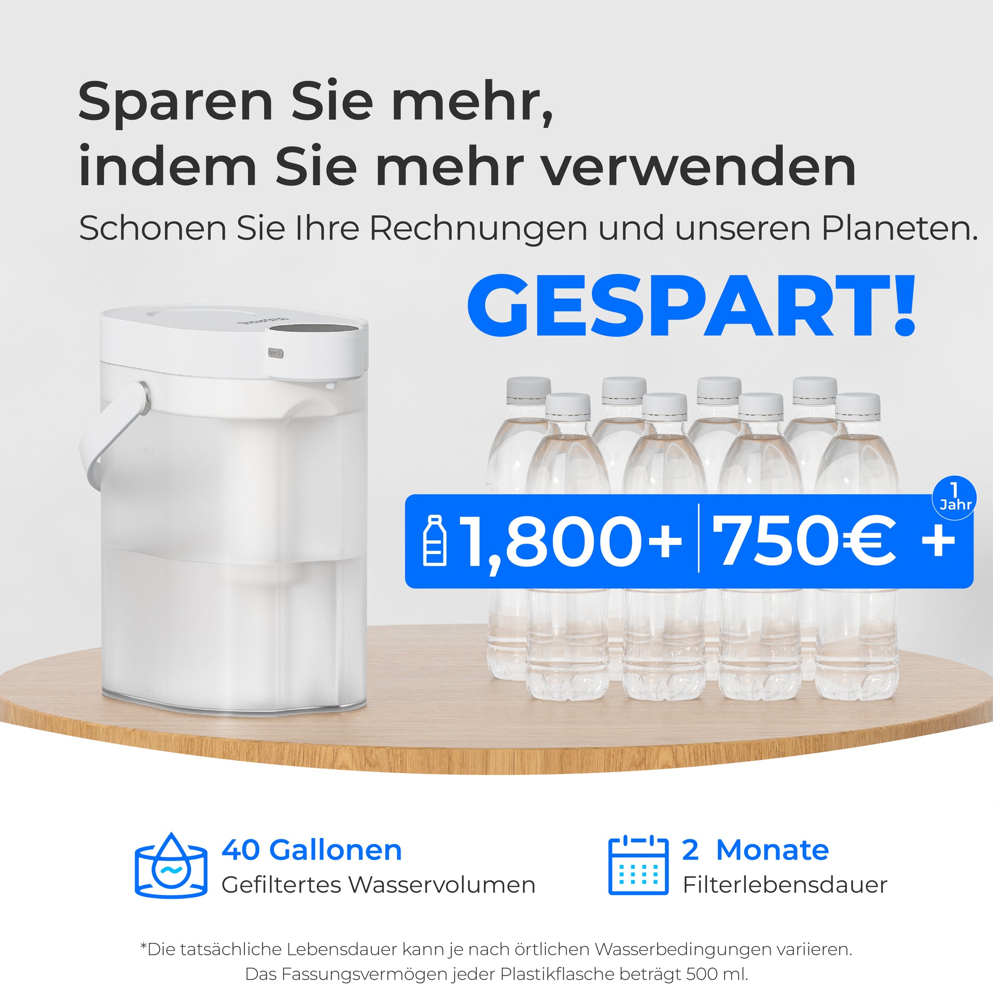 Waterdrop Eelektrisch Wasserspender ED06W, Weich Wasserfilter WD-EWFS 1 year Combo