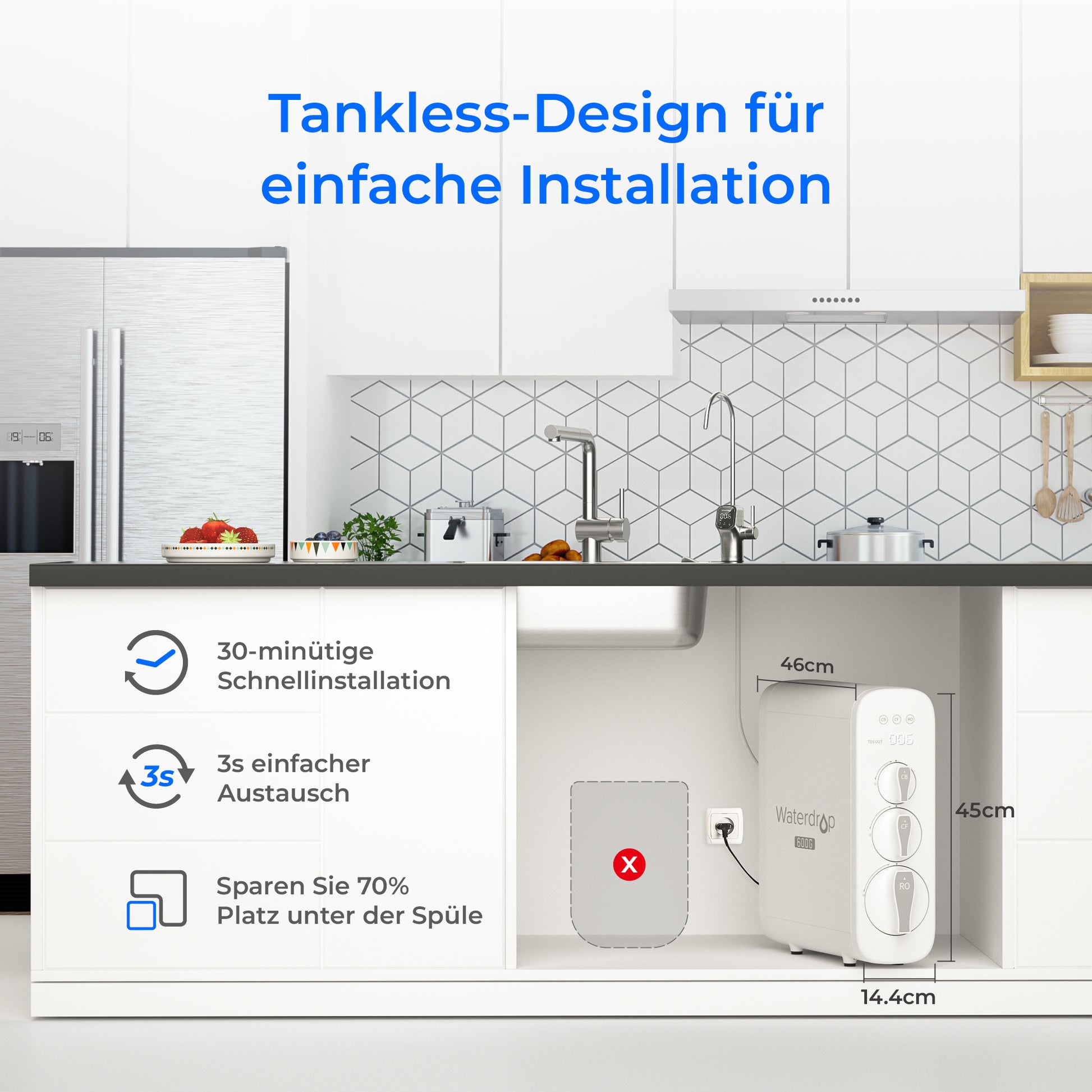 Waterdrop G3P600 Umkehrosmose Wasserfilter – 1 year Combo