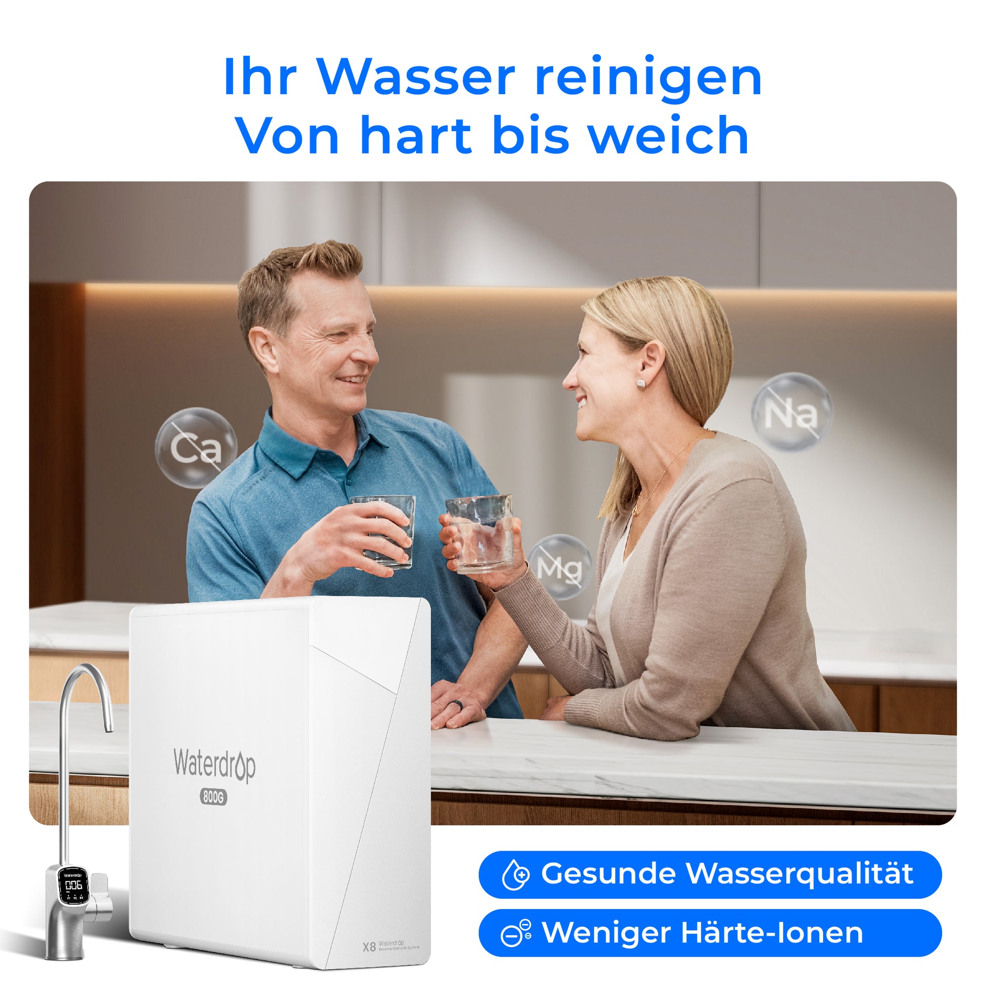 Waterdrop X8 Tankloser Untertisch Umkehrosmose Wasserfilter 800 GPD