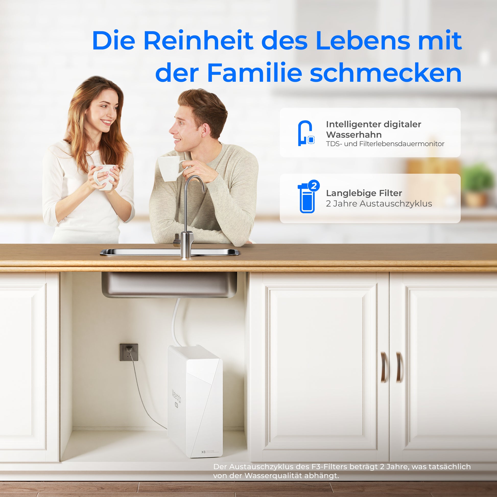 Waterdrop X8 Tankloser Untertisch Umkehrosmose Wasserfilter 800 GPD