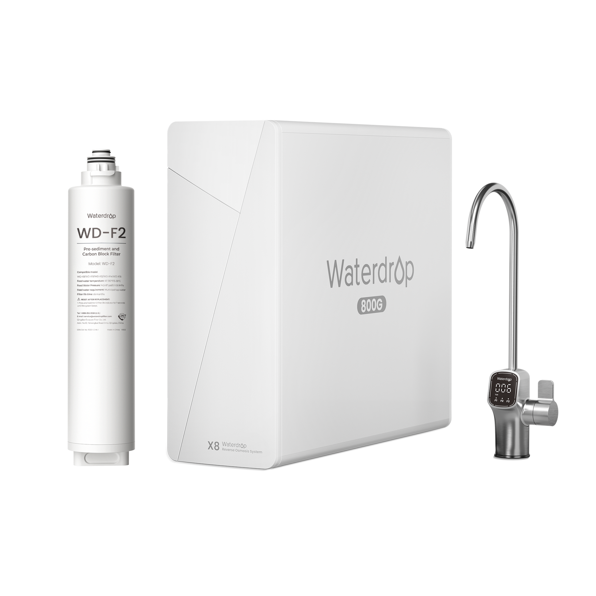 Waterdrop X-Serie Umkehrosmose-System, X8-F2