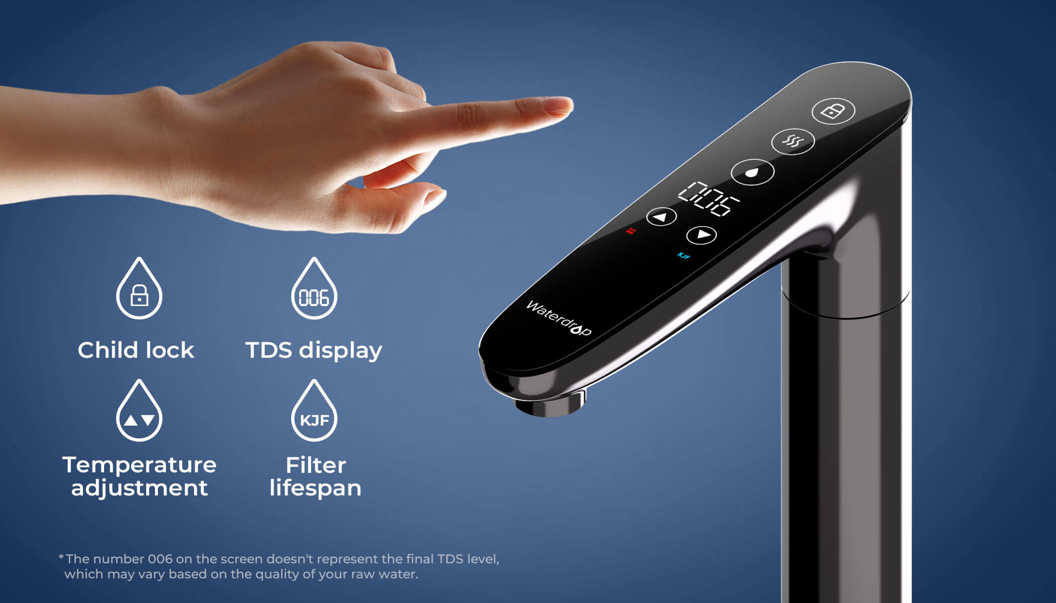 Intelligenter Wasserhahn mit Display