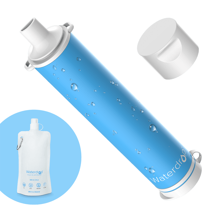 Paille filtrante à eau pour le camping, la randonnée, les voyages, la survie et la préparation aux situations d'urgence par Waterdrop