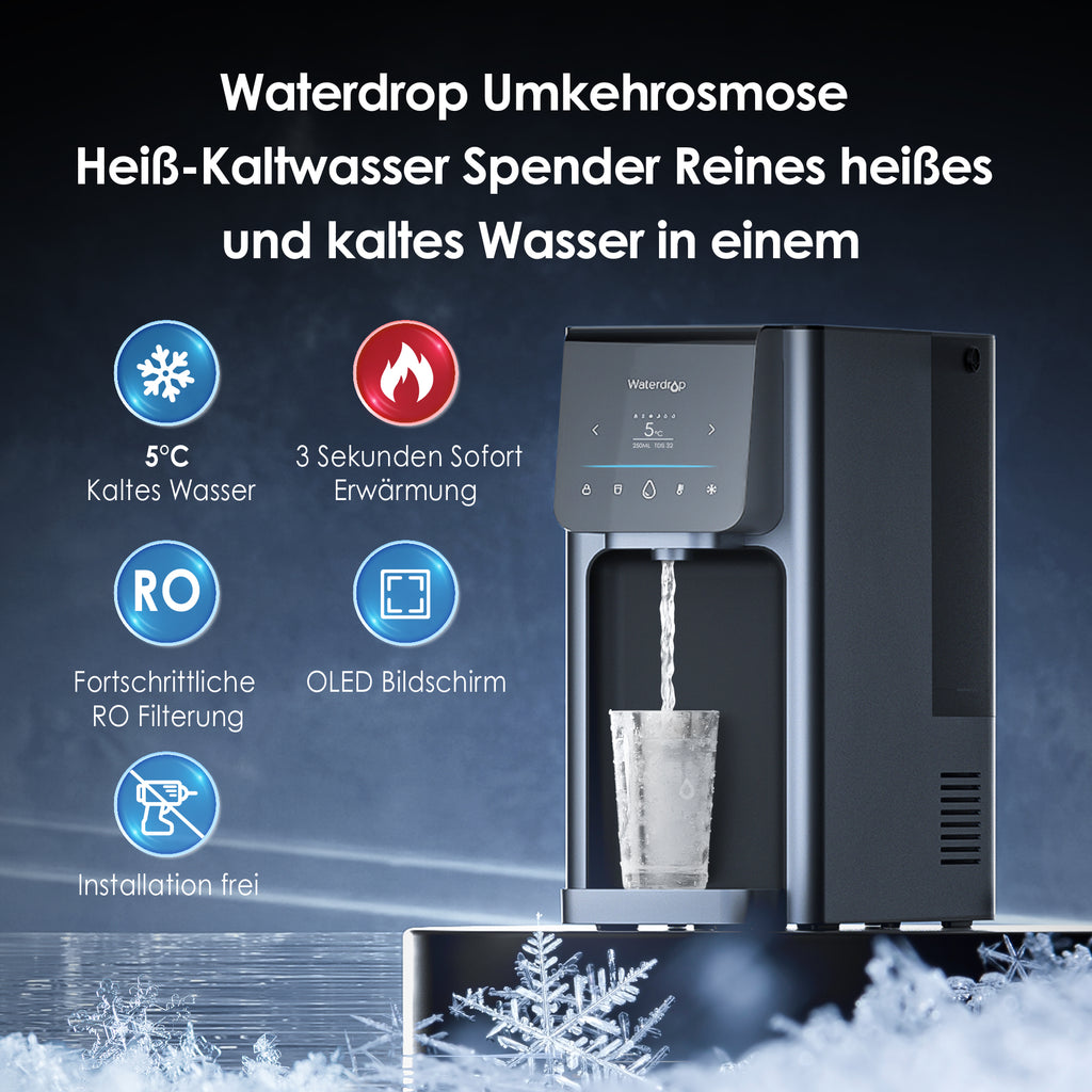 Waterdrop A1 Umkehrosmose Heiß-Kaltwasser-Spender mit RO-Ersatzfilter Combo