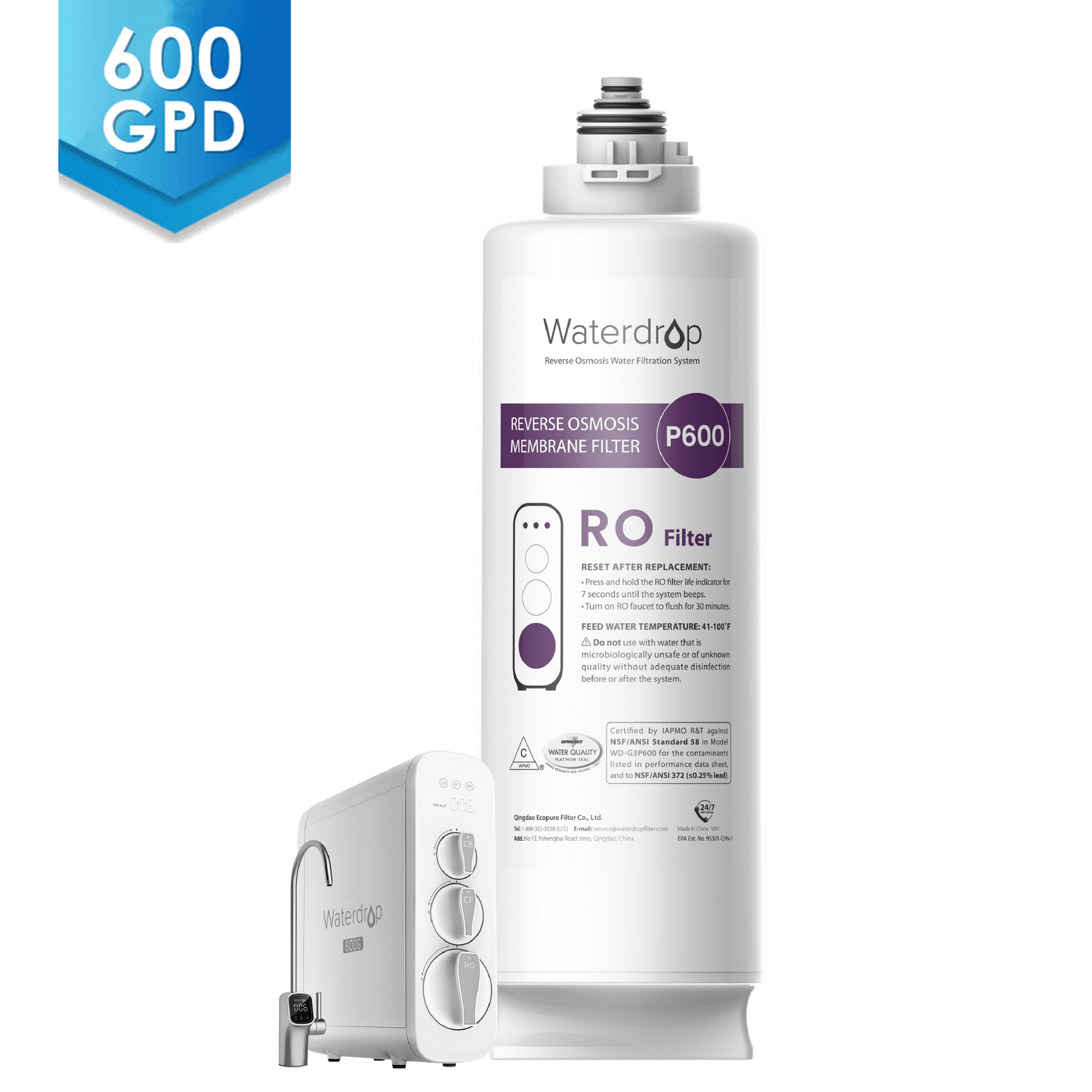 WD-G3P600-RO Ersatzfilter für G3P600 Umkeh Rosmose Wasserfilter System | 600GPD