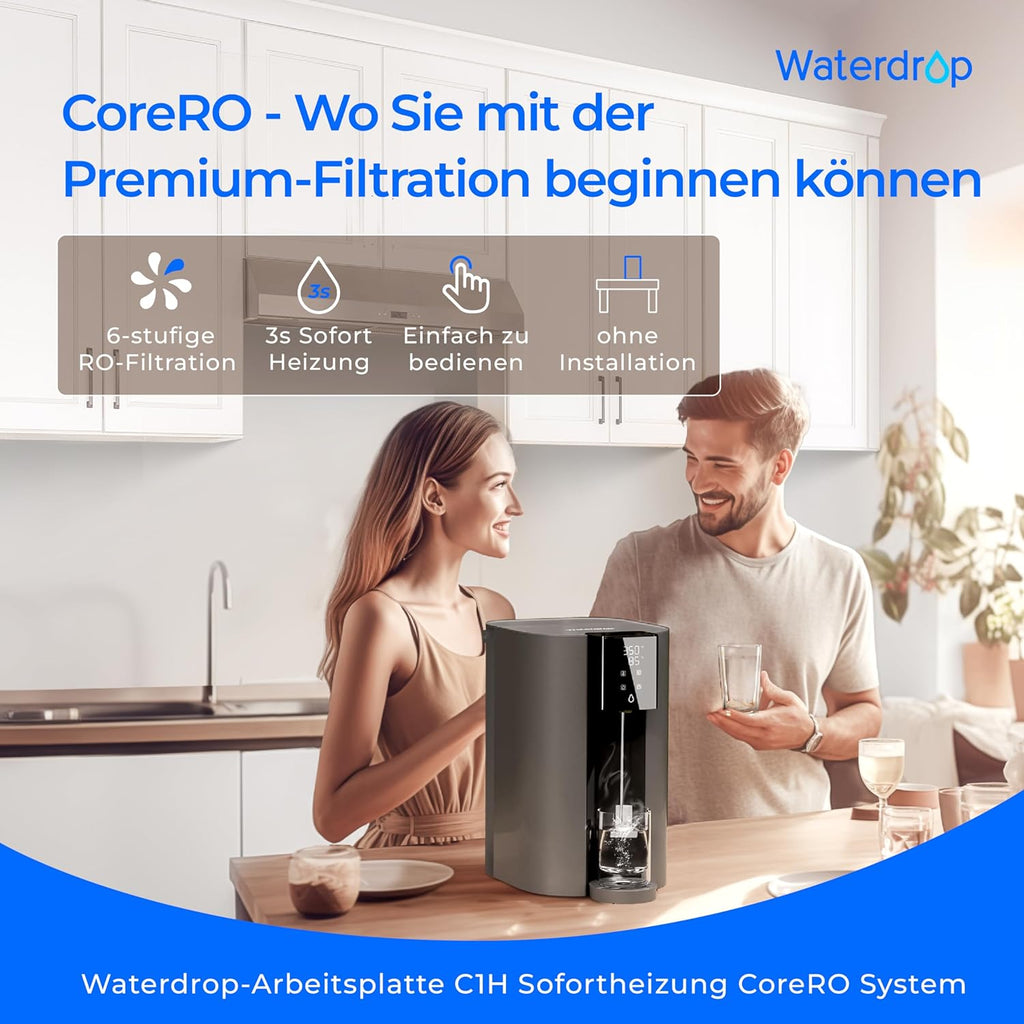Waterdrop C1H Auftisch Umkehrosmose Wasserfilter Heißwasser