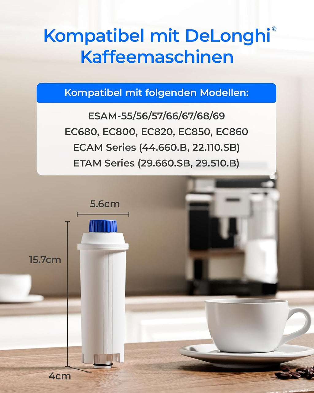 Waterdrop  Low-TDS Filter Cartridges Replacement for De'Longhi