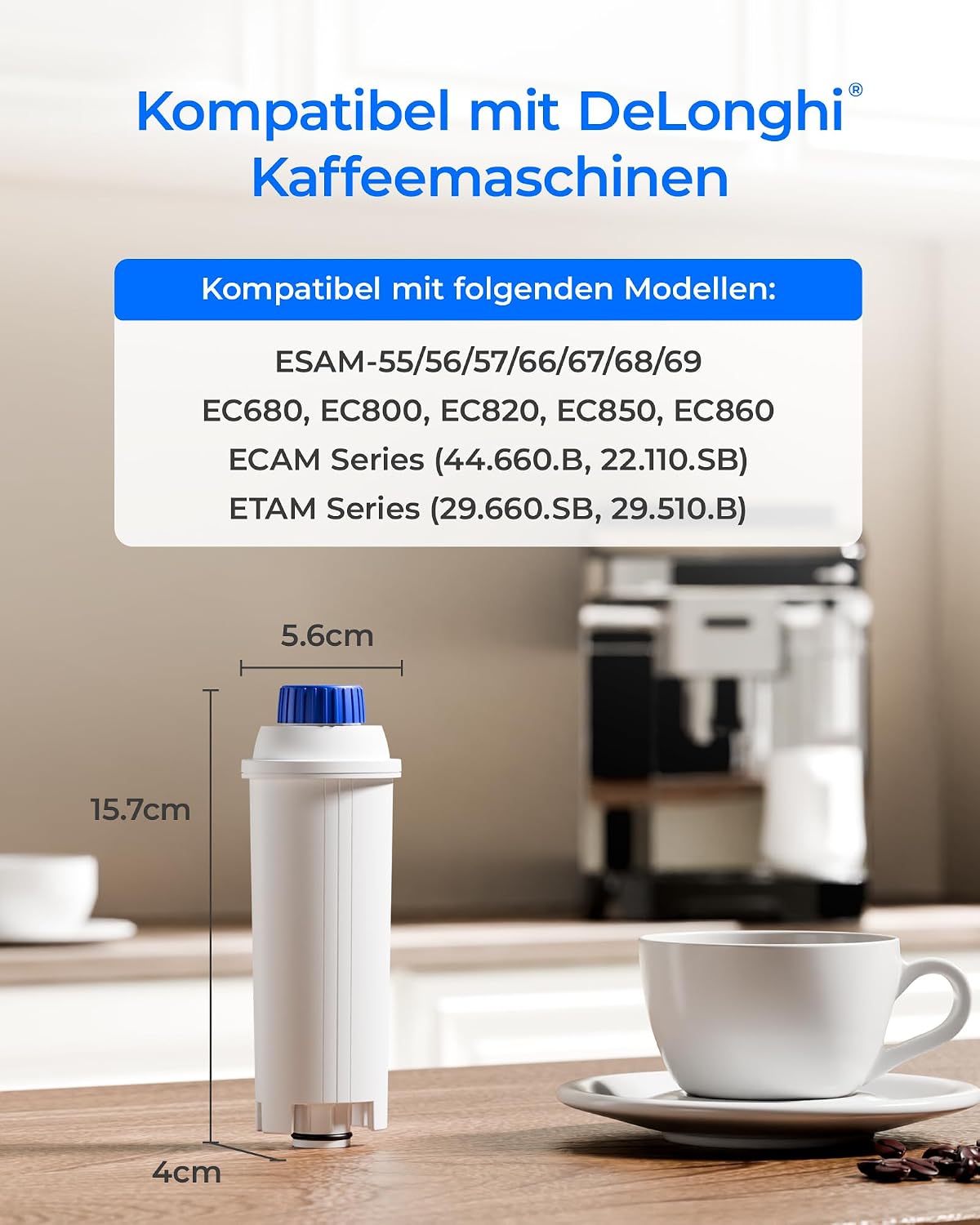 Waterdrop  Low-TDS Filter Cartridges Replacement for De'Longhi