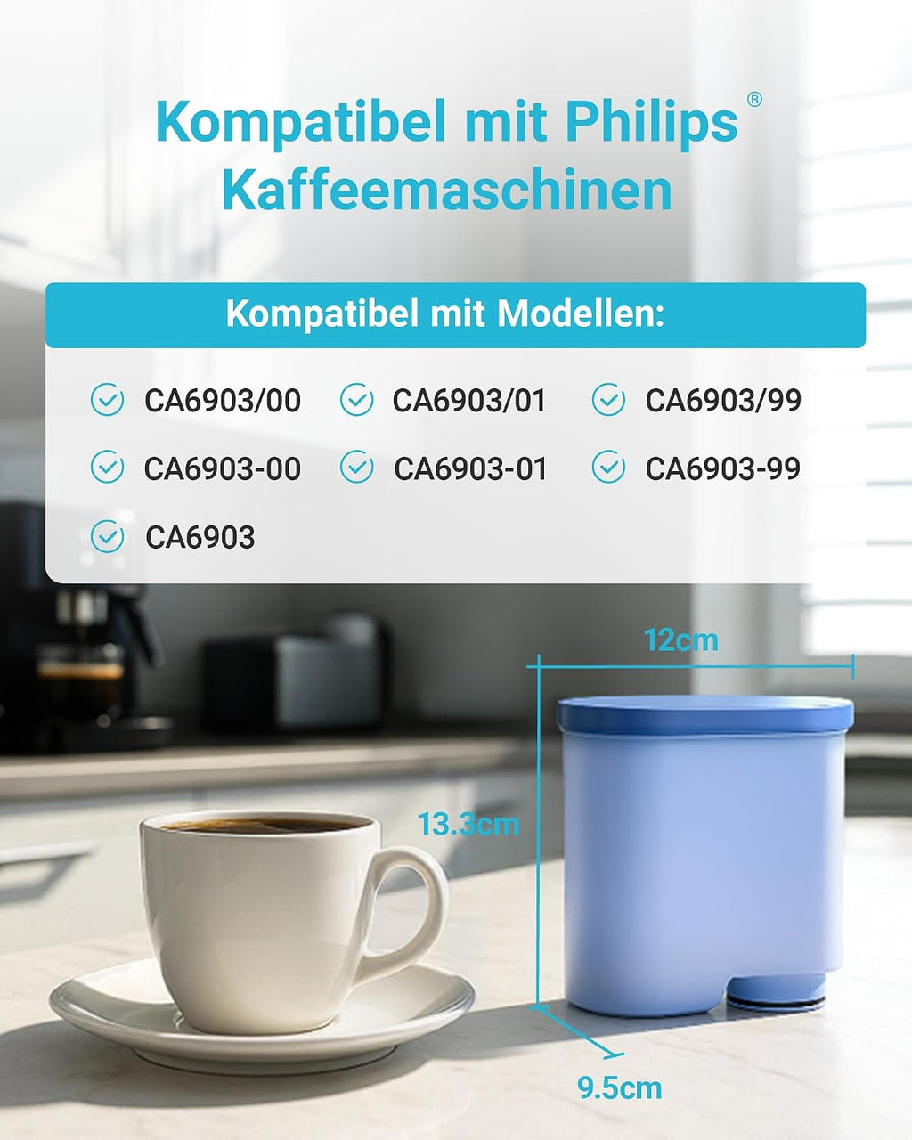 AQUA CREST Filter Ersatz für Philips AquaClean CA6903/10 CA6903/22