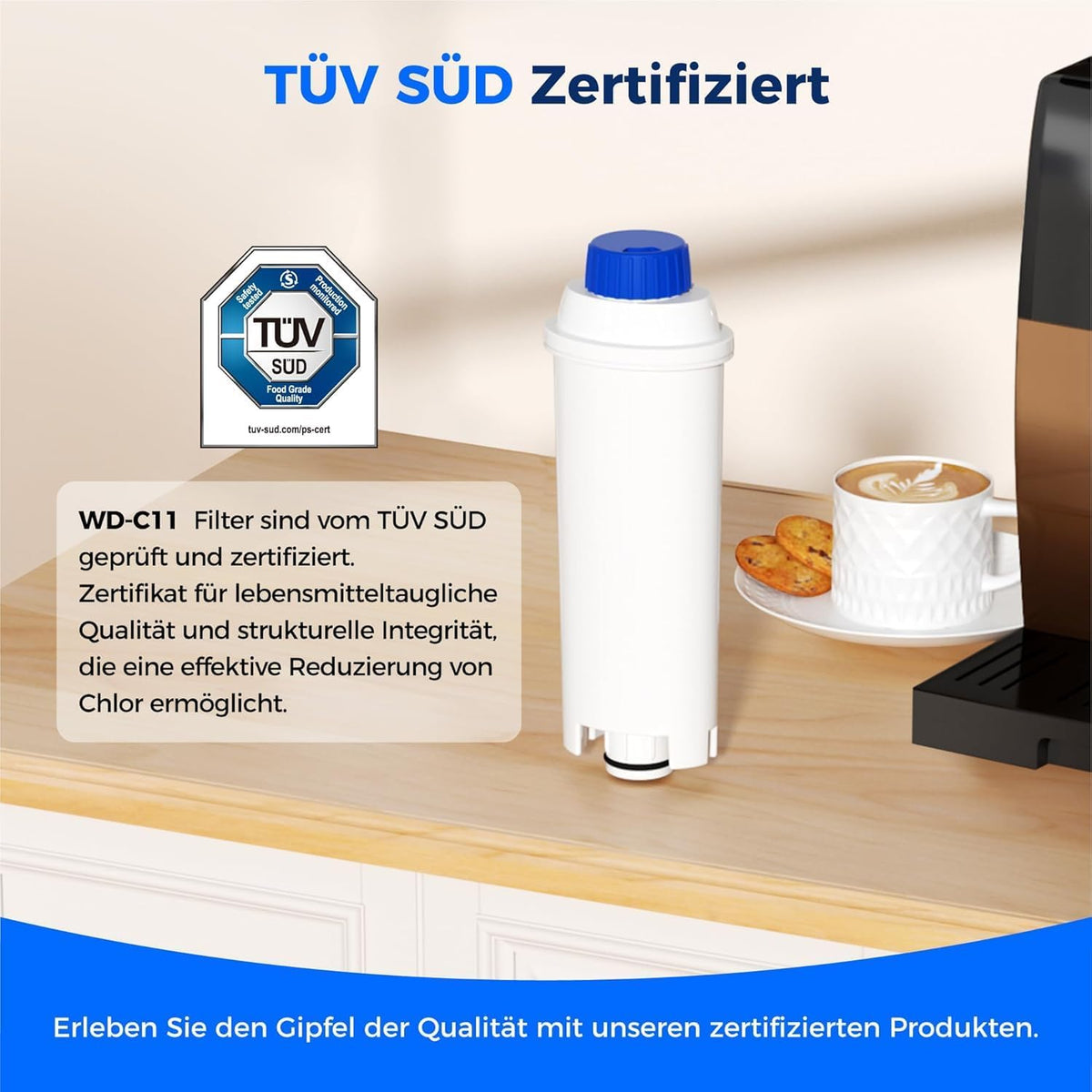 Ersatz für Wassertropfen-Kaffeefilter für den De'Longhi-Wasserfilter DLSC002