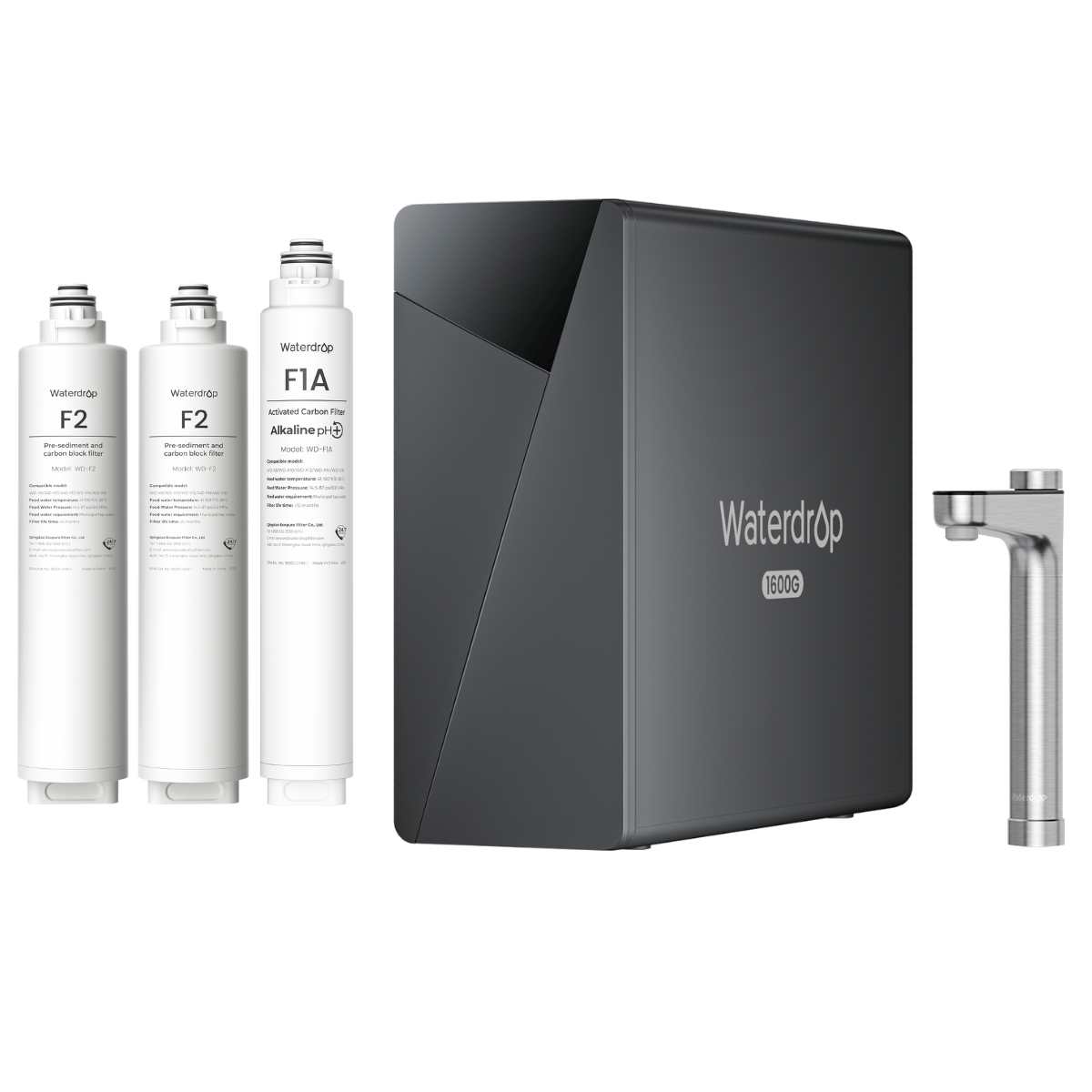 Waterdrop X-Serie Umkehrosmose-System, X16-F1F2, 1-Jahres-Kombi