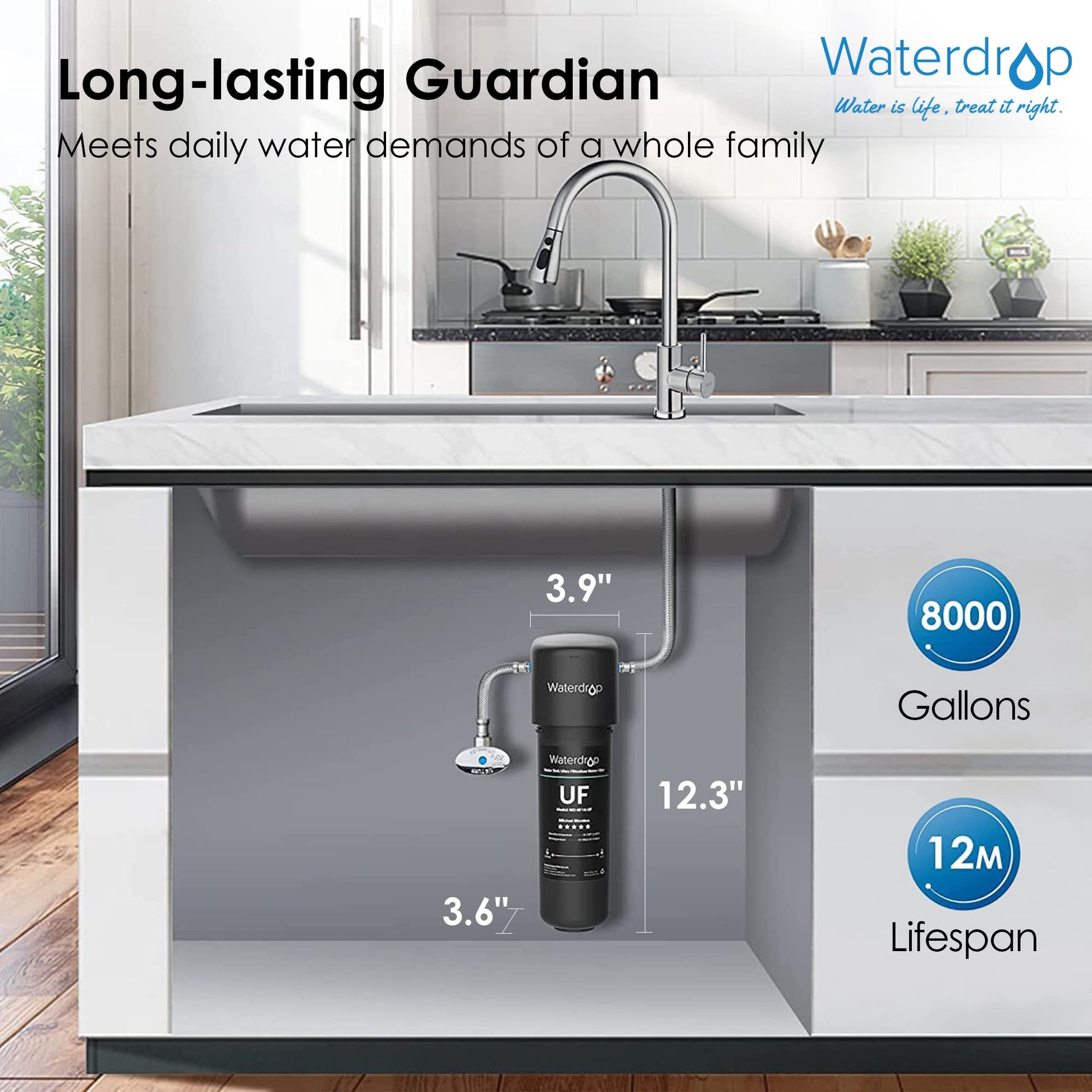 Waterdrop UA-UF 0,01 μm Ultrafiltration Untertisch Wasserfilter