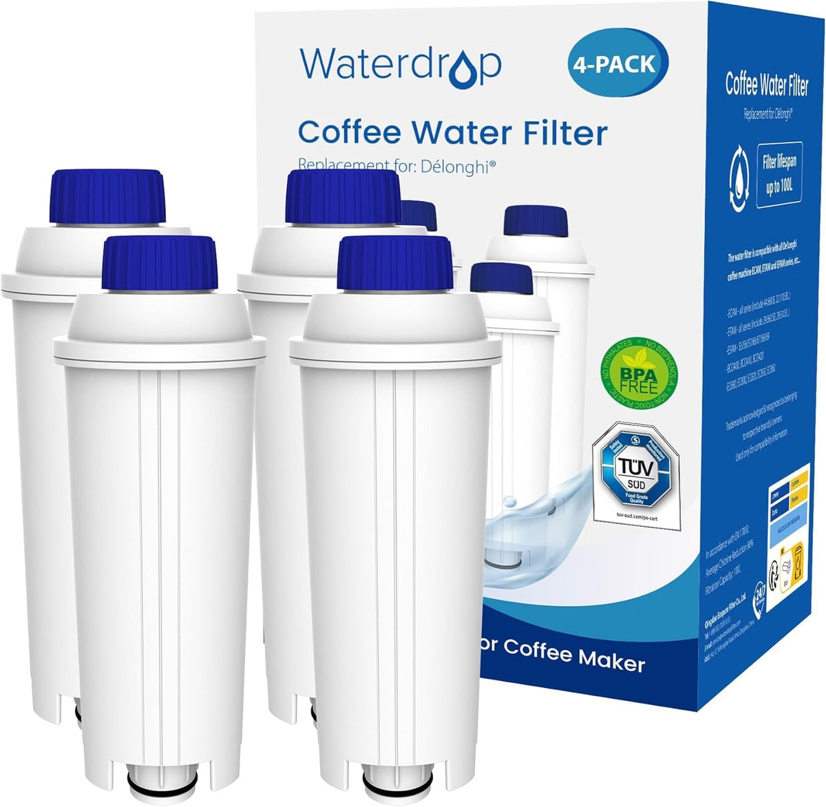 Ersatz für Wassertropfen-Kaffeefilter für den De'Longhi-Wasserfilter DLSC002