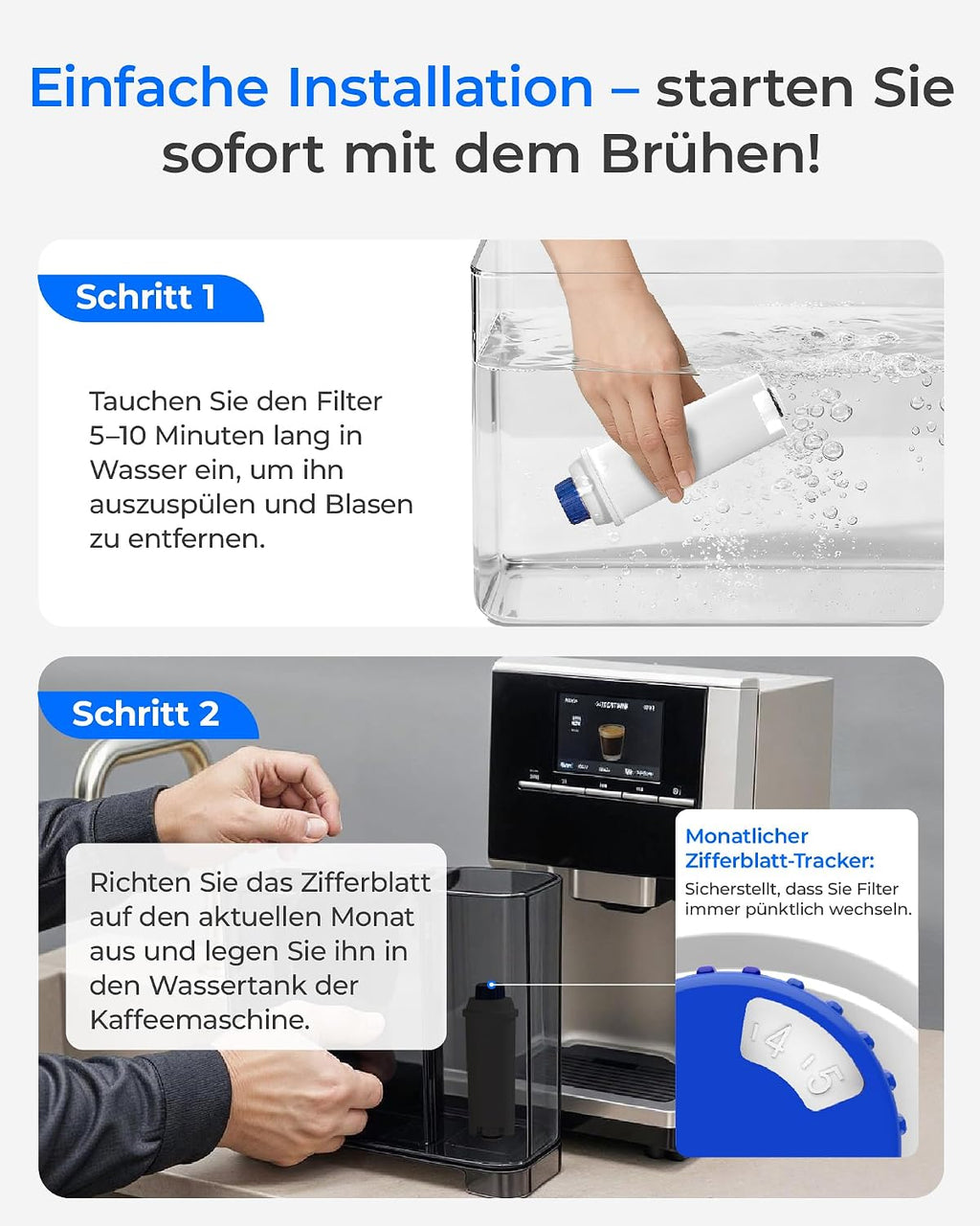 Waterdrop  Low-TDS Filter Cartridges Replacement for De'Longhi