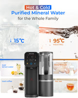 Waterdrop M6CG Mineral, Sofortheiß & Kalt Umkehrosmoseanlage, mit Glaskanne