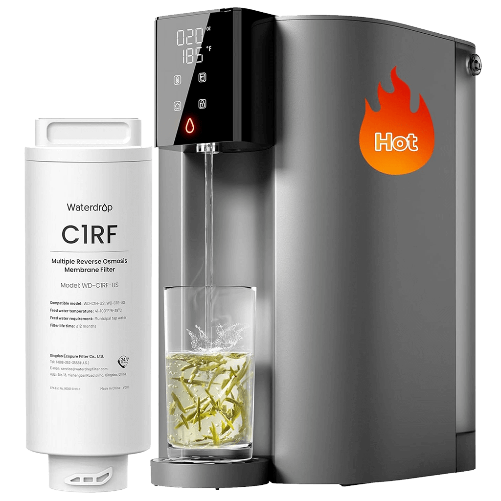 Waterdrop C1H Auftisch Umkehrosmose Heißwasser mit RO-Ersatzfilter Combo
