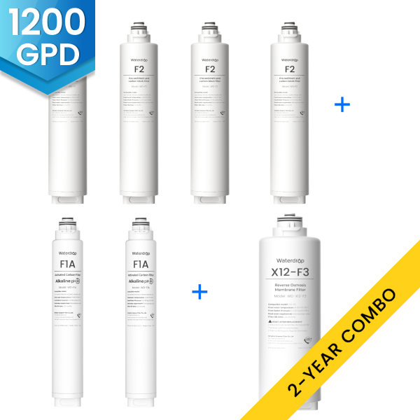 Waterdrop X12 RO Wasserfilter Ersatzfilter Combo Set - 1200GPD