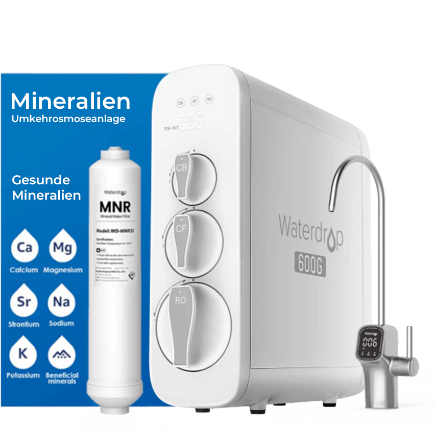 Waterdrop G3P600 Mineralien Umkehrosmose Wasserfilter mit MNR35 Ersatzfilter