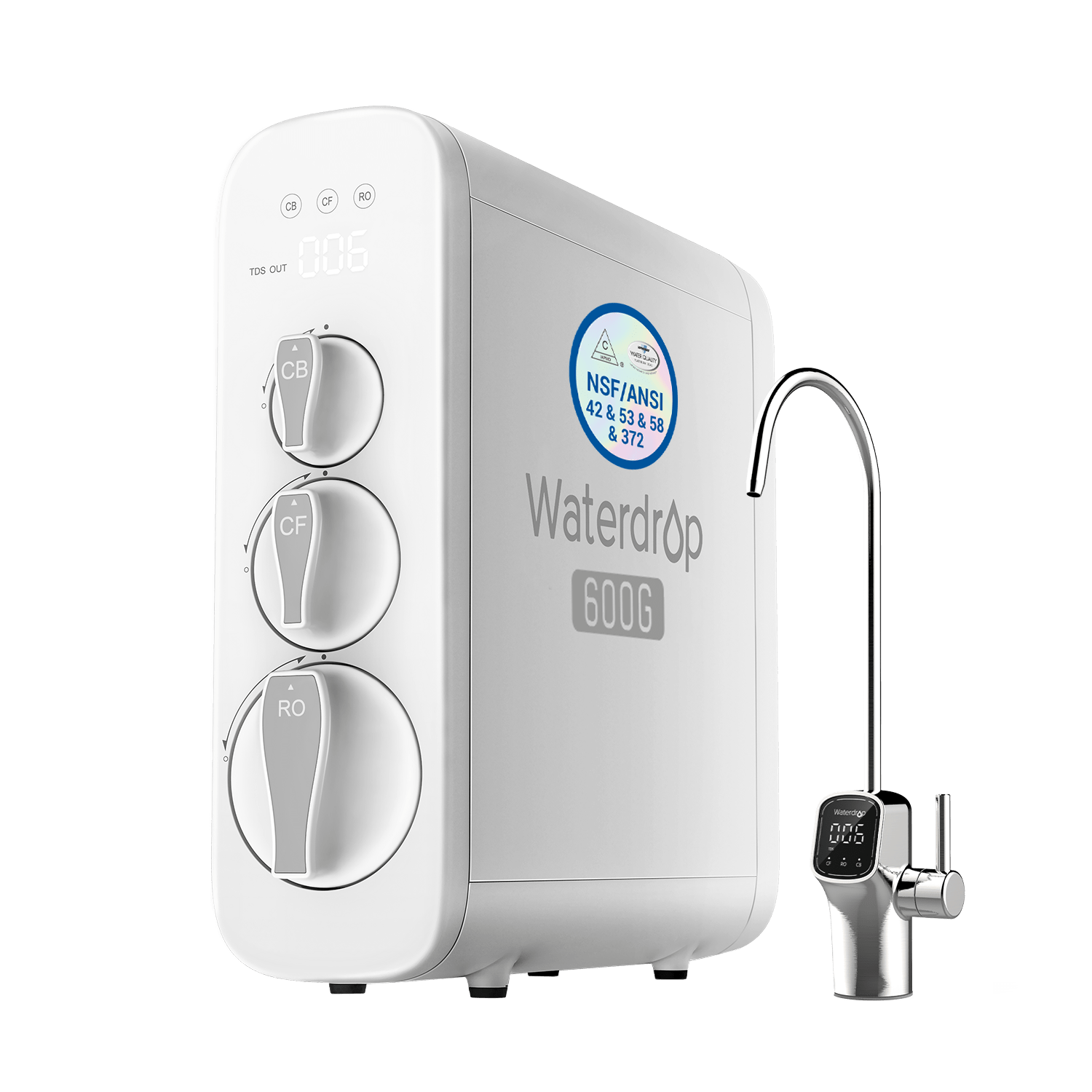 Waterdrop G3P600 Umkehrosmose Wasserfilter – 600GPD Tankloses Design für Reines Trinkwasser