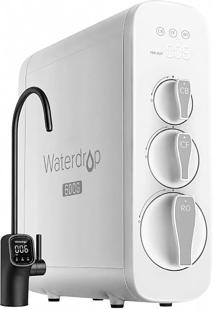 Waterdrop G3P600 Umkehrosmose-System Schwarzer intelligenter LED-Wasserhahn