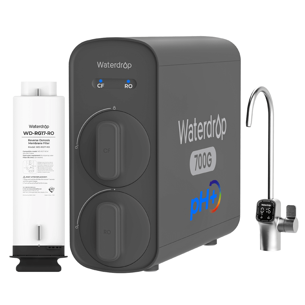 Waterdrop G5P700A Alkalische Umkehrosmoseanlage mit Wasserhahn mit RO-Ersatzfilter Combo