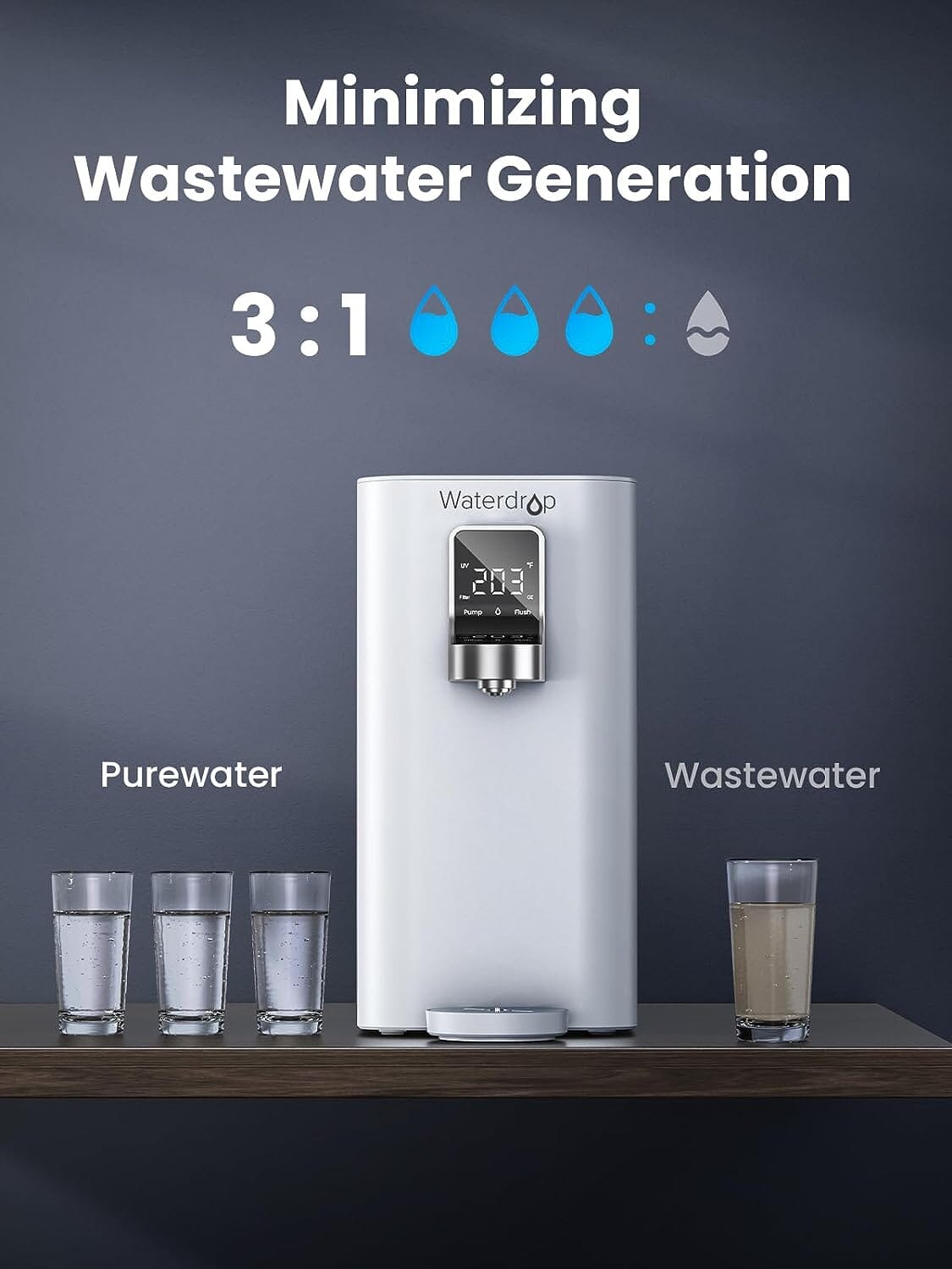 Waterdrop K19-H Sofort-Heißwasserspender mit Arbeitsplatten-Umkehrosmose-System