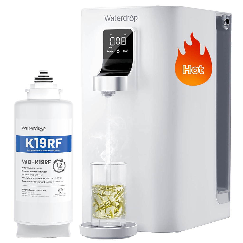 Waterdrop K19H Auftisch Umkehrosmose Wasserfilter mit UV mit K19RF RO-Ersatzfilter Combo