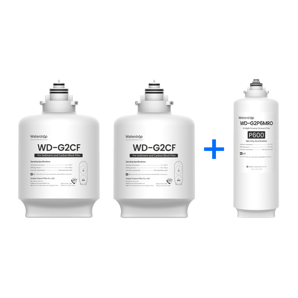 Waterdrop G2P600 Smart Untertisch Umkehrosmose Wasserfilter 600 GPD