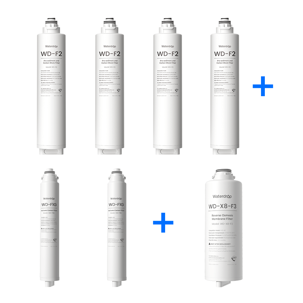 Waterdrop X8 RO-System Ersatzfilter-Kombiset – 800 GPD