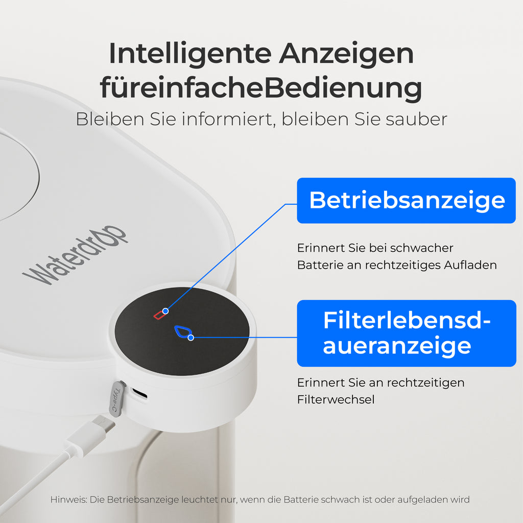 Waterdrop Eelektrisch Wasserspender ED06W, Weich Wasserfilter Reduziert Chlor
