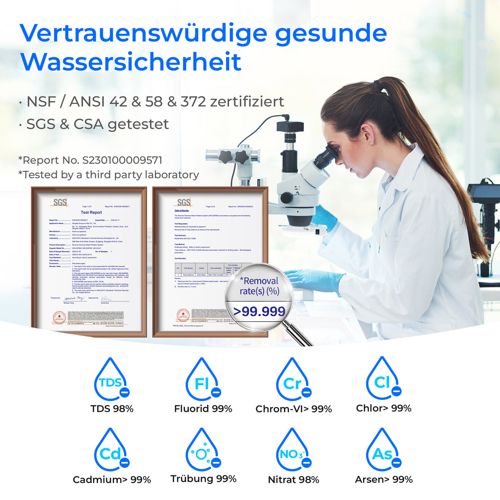 Waterdrop G3P600 Smart Untertisch Umkehrosmose Wasserfilter 600 GPD