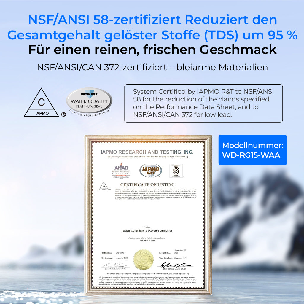 Waterdrop G5P500A Alkalische Umkehrosmoseanlage mit Wasserhahn