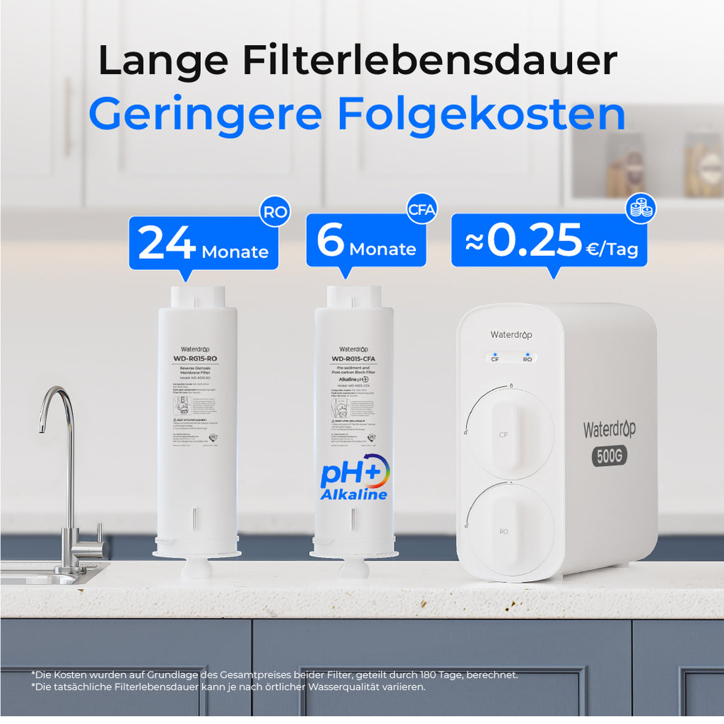 Waterdrop G5P500A Alkalische Umkehrosmoseanlage mit Wasserhahn