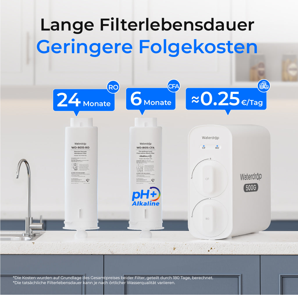 Waterdrop G5P500A Alkalische Umkehrosmoseanlage mit Wasserhahn