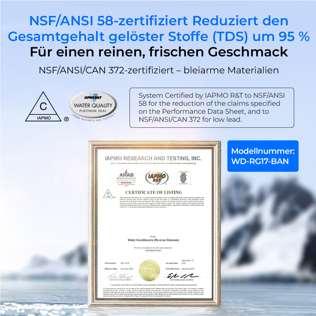 Waterdrop G5P700A Alkalischer Umkehrosmose Wasserfilter 700 GPD