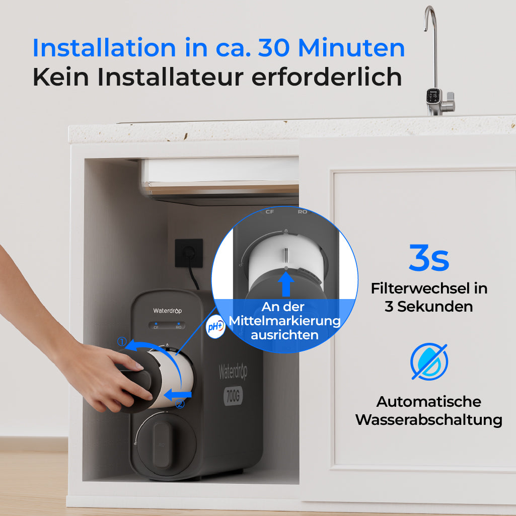 Waterdrop G5P700A Alkalischer Umkehrosmose Wasserfilter 700 GPD