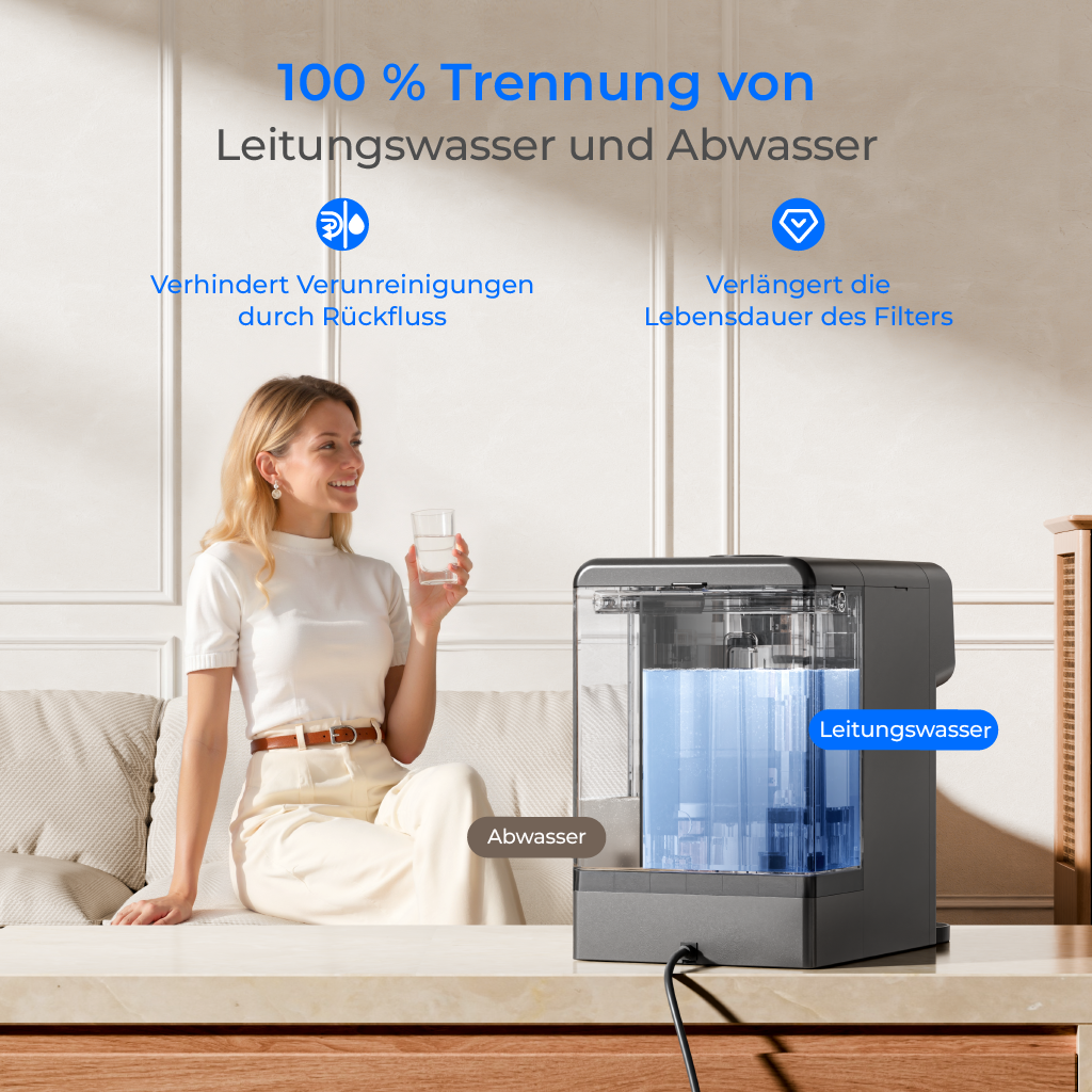Waterdrop M6HG Auftisch-Umkehrosmoseanlage mit Sofort-Heißwasser
