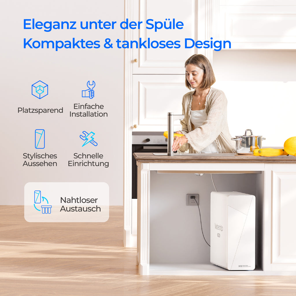 Waterdrop X-Serie Umkehrosmose-System, X12-F1F2, 1-Jahres-Kombi