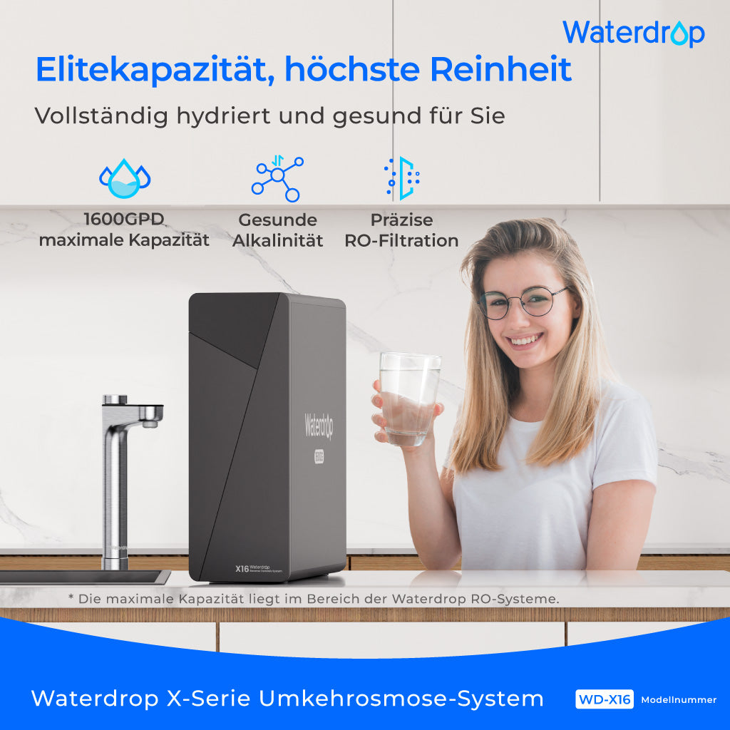 Waterdrop X16 Umkehrosmoseanlage X16,  Alkalisches Mineral Untertisch Wasserfilter