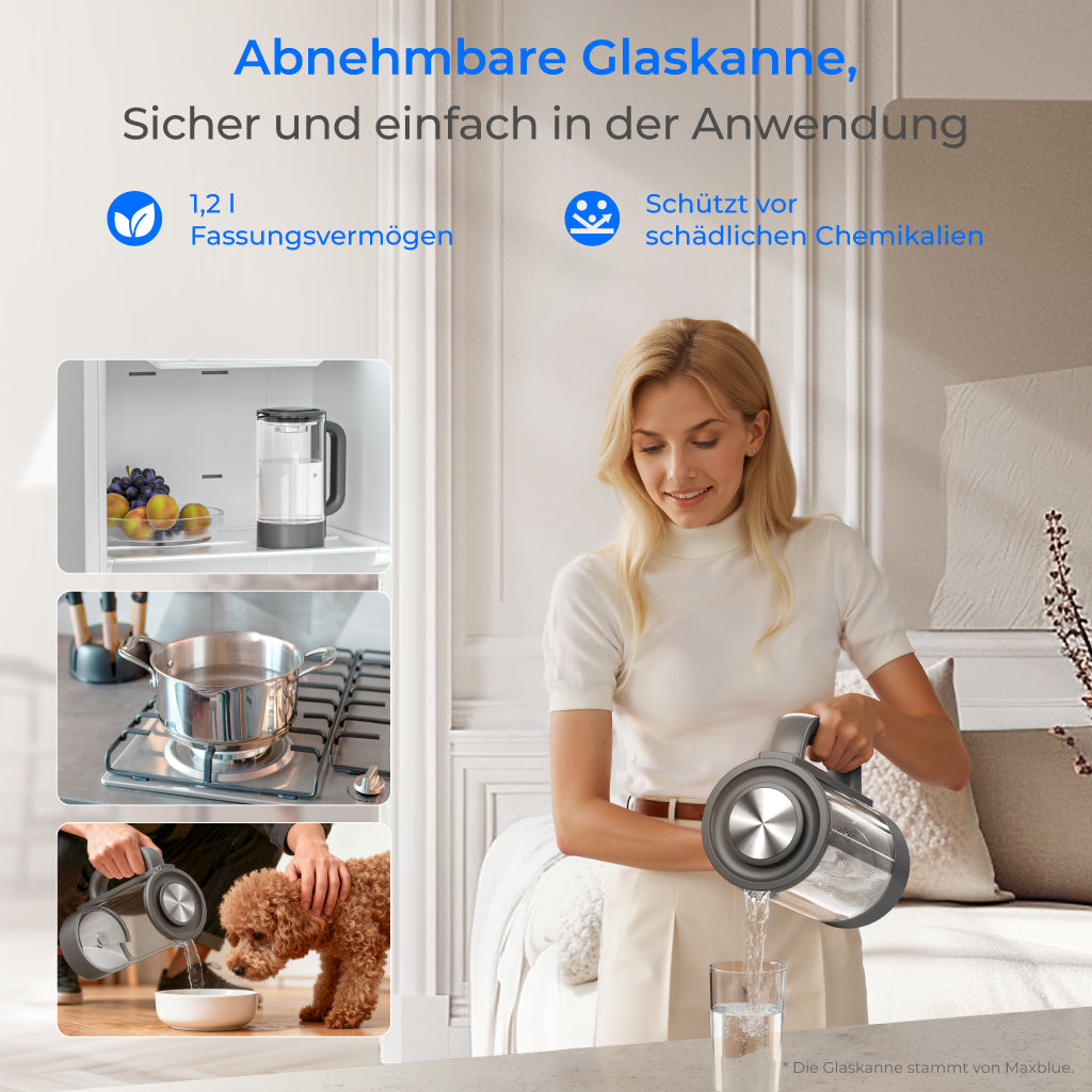 Waterdrop M6CG Mineral, Sofortheiß & Kalt Umkehrosmoseanlage, mit Glaskanne