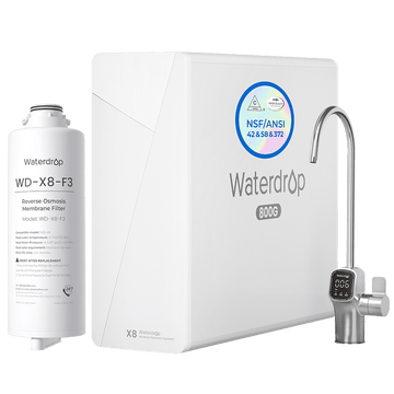 Waterdrop X8 Tankloser Untertisch Umkehrosmose Wasserfilter 800 GPD mit F3 Ersatzfilter